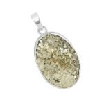 Shubh Sanket Vastu Pyrite Crystal Stone Pendant Original Pyrite Cluster Pendant/Locket with Chain for Birthday Anniversary Wedding Gift Jewelry