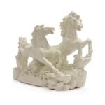 Shubh Sanket Vastu Pair of White Resin Horse Figurines, 20 x 19 cm, Vastu Remedy for Smooth Banking, Growth and Employee Support