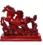 Shubh Sanket Vastu Red Running Horse Pair for Victory, Positive Energy, Good Luck, Business Growth