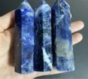Natural Healing Sodalite Gemstone Pendant Pencil Shape Crystal Stone Pendant Locket With Metal Chain