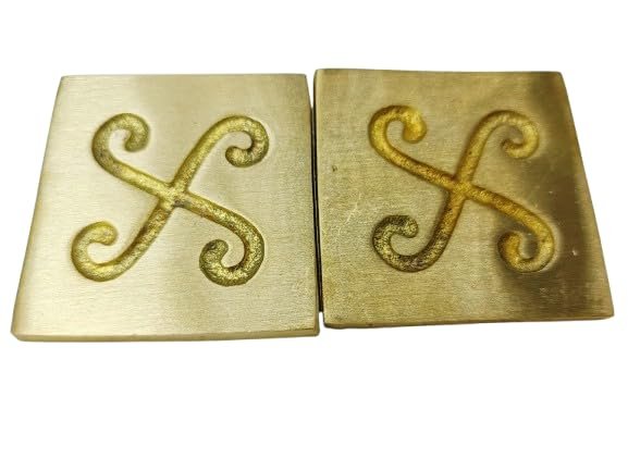 Brass Spiral Block for North-West Vastu Dosh Nivaran Toilet, Bedroom, Entrance Main Door Vastu Remedies Products Items for Home & Office (2.5 Inch) (120 Gram) Pack of 2