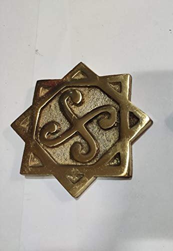 Spiral Swastik Brass 3 inch wt 260 gm