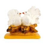 Shubh Sanket Vastu Love Birds Pair Polystone Statue Showpiece Decorative Figurine for Love, Romance and Happiness in Relationship for Home (White, Pack of 1)