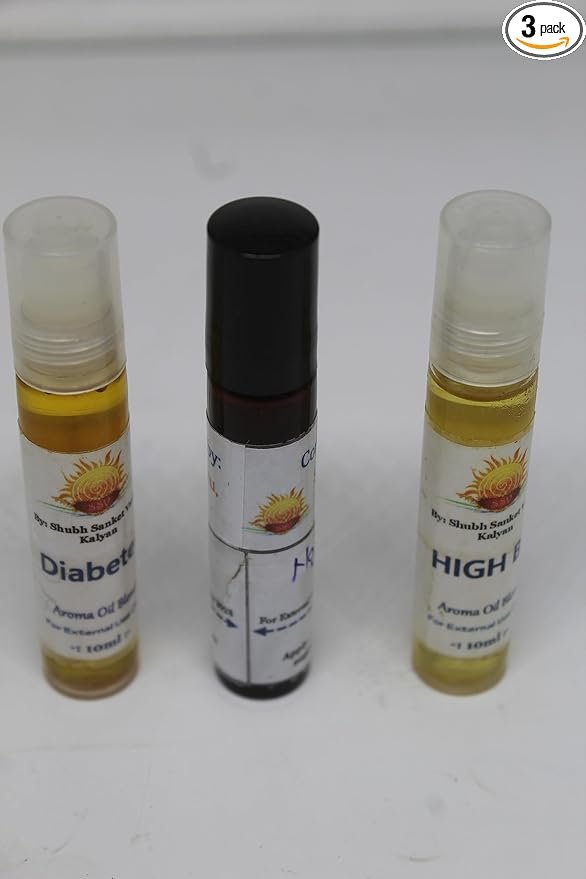 High BP Oil, Sugar Diabites Relief, Kidney Oil Set Of 3 (10 ml Each)