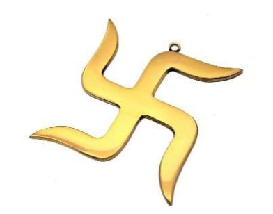 Brass swastik pointed plain 4"