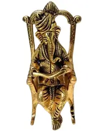 Aluminium Golden Plated Ganesh Ji Statue
