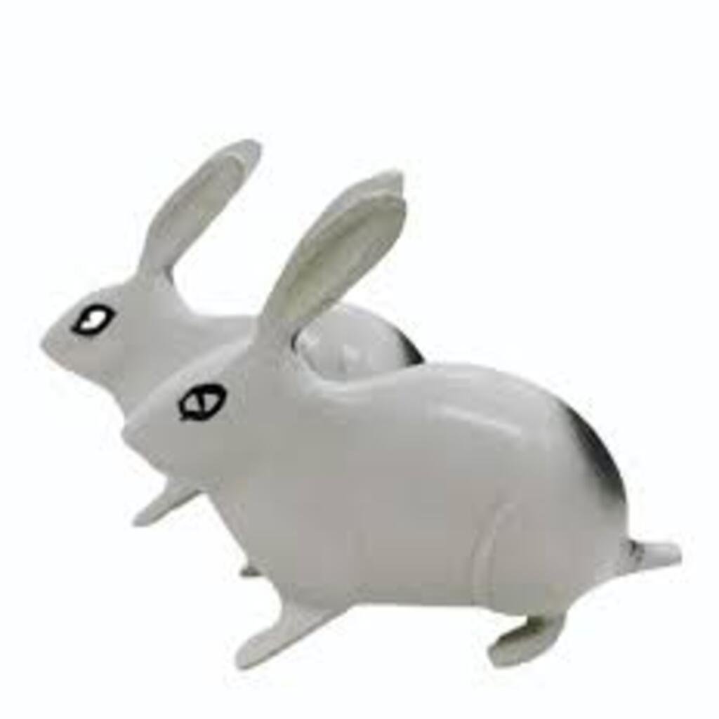 Brass Rabbit Black and White 7 Inches
