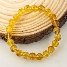 Citrine Round Diamond Cut Bracelet 8 mm