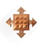 Copper 4 Direction Arrow Plate with 9 Pyramids 6 Inches (set of 2)