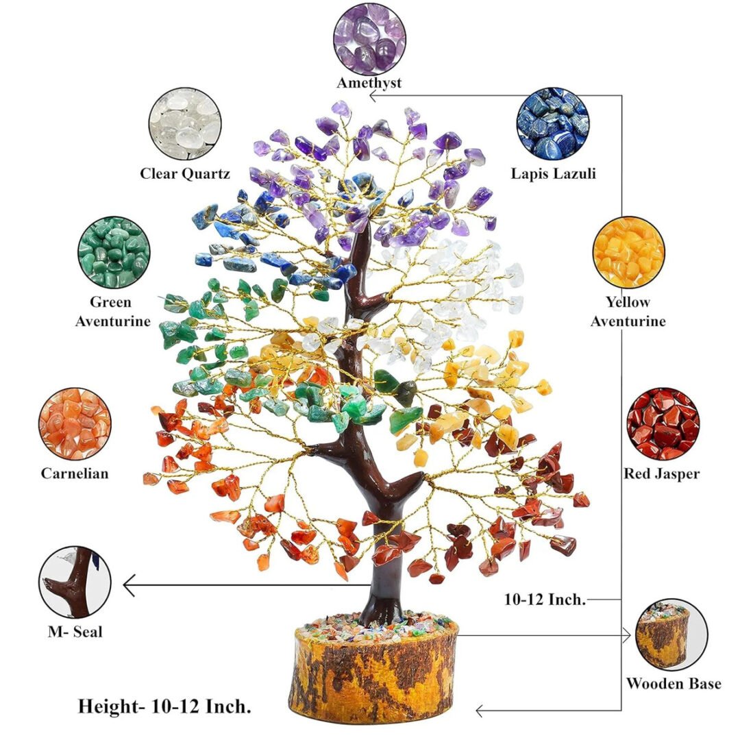 Crystal 7 Chakra Tree 10 Inches 500 Beads