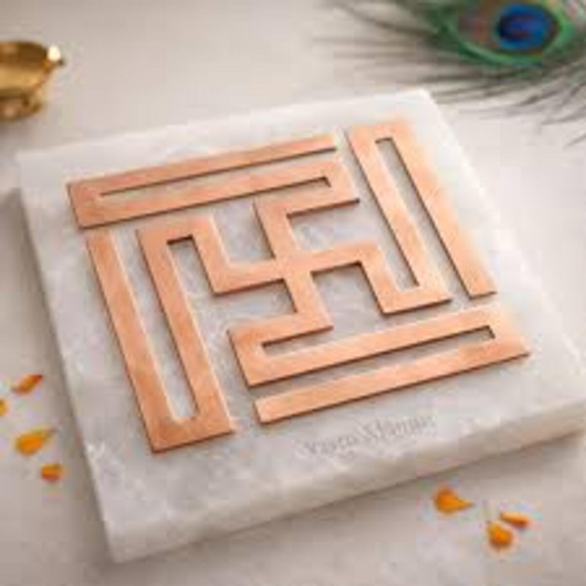 Copper Nandavart Swastik